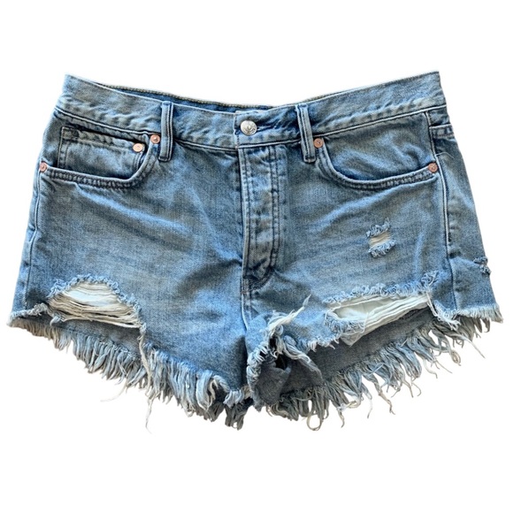 We The Free Pants - We The Free Distressed Button Fly Denim Shorts Size 28